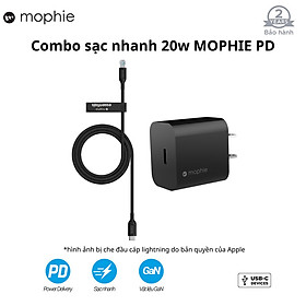 Mua Combo cốc sạc Mophie 20w - dây cáp C to LN Mophie Essentials 1M - dành cho iP - Hàng chính hãng