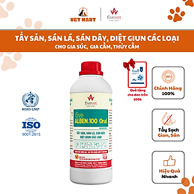 FIVE-ALBEN.100 Oral Tẩy sán, sán lá, sán dây, diệt giun các loại