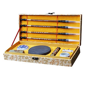 Hình ảnh Traditional Chinese Calligraphy Practice Brushes Inkstone Set Beginners