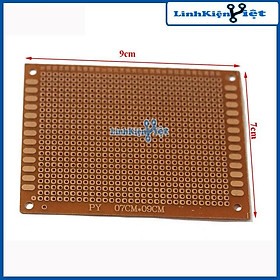 Mua Phíp Đồng Lỗ - Bảng Mạch Đục Lỗ Sẵn PCB Nâu Kích Thước 7x9cm