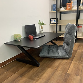 Combo bàn và ghế bệt tatami, chân sắt chữ Z cá tính, gập gọn tiện ích - Hàng chính hãng