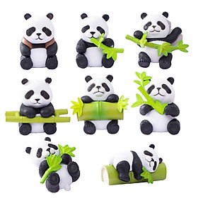 Bộ 8 Mô Hình Gấu Trúc Mimi Trang Trí Xe Ô tô Bánh Kem Tiểu Cảnh Quà Tặng Arthouse_ Hàng chính hãng