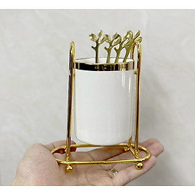 Mua GIỎ ĐỤNG THÌA DĨA ĂN HOA QUẢ CÀ PHÊ CÓ KHUNG KIM LOẠI MẠ VÀNG - VD138