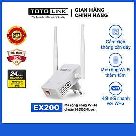 Thiết Bị Mở Rộng Sóng Wifi chuẩn N- Bộ Mở Rộng Sóng Wifi cục hút kích sóng wifi tốc độ cao VDS shop TOTOLINK EX200- Hàng Nhập Khẩu