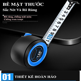 Thước cuộn thép mini Zoyi cao cấp loại 5m 3m bản rộng 19mm chất liệu nhựa