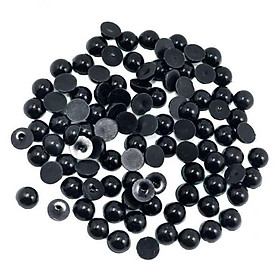 2-5pack Black Half Pearl Beads Flat Back Cabochon for DIY Scrapbooking 10mm