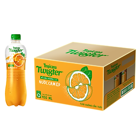 Thùng 24 Chai Nước Trái Cây Twister Cam (450ml/Chai)