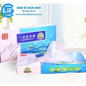 Mua Hộp 200 Bao Tay Nilon sử dụng 1lần đa năng tiện dụng.Bao tay Nilon siêu dai làm bếp  chế biển thực phẩm G272-BaoTayNilon