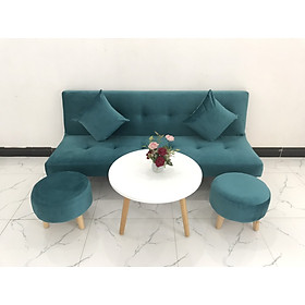 Mua Bộ bàn ghế sofa bed bật giường nằm xanh lá vải nhung mềm mịn