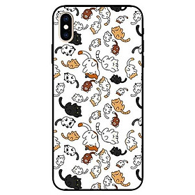 Ốp lưng dành cho Iphone X / Xs - Iphone Xs Max - Iphone Xr mẫu Họa Tiết Mèo Nền Trắng