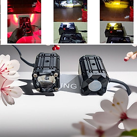 Đèn Trợ Sáng Xe Máy Ô Tô Bản Đặc Biệt - Bi Cầu 2 Màu, 4 Chế Độ Cốt Pha Đỉnh Cao