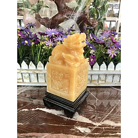 Mua Ấn Kỳ Lân phong thủy đá ngọc hoàng long - Cao 15cm