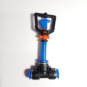 Mua Combo 10 béc phun mưa hạt nhỏ tưới rau kèm chân tê kết nối nhanh ống 8mm