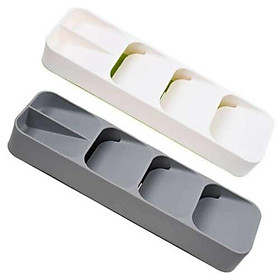Khoang ngăn kéo 2X có bao phủ hộp đựng Spoon SPEIRATION Hộp lưu trữ nhà bếp (màu xám + trắng)