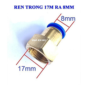 Mua Đầu nối đồng ren trong 17mm ra ống 8mm