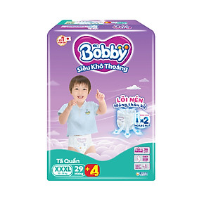 [TẶNG THÊM 4 MIẾNG] Tã quần Bobby Siêu Khô Thoáng - 100% Thoáng Khí  Super Jumbo - XXXL29