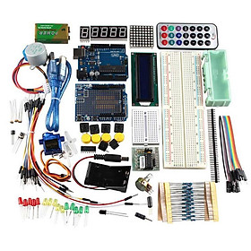 Bộ công cụ học tập R3 UNO Arduino với động cơ bước 1602LCD cảm biến Servo Breadboard Jumper Wire