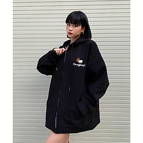 Áo khoác hoodie nỉ Trái Dừa form rộng unisex Nam Nữ Dây Kéo Mặc Chống Nắng Tốt Siêu Đẹp