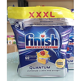 viên rửa bát Finish Quantum 60 viên Dishwasher Tablets Apple & Lime - hương chanh, táo