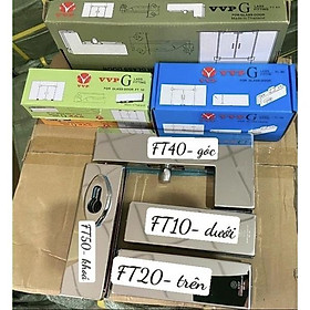 Bộ kẹp cửa kính cường lực 4 món