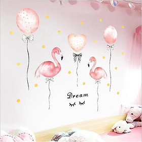 Decal dán phòng ngủ màu hồng đẹp hình lãng mạn DKN138 (94 x 118 cm)