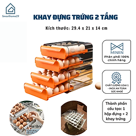 Mua Khay Đựng Trứng Trong Tủ Lạnh 2 Tầng Vỏ Hộp Ngoài Được Làm Bằng Chất Liệu Nhựa PP Trong Suốt Siêu Bền - HÀN CHÍNH HÃNG MINIIN