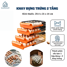 Khay Đựng Trứng Trong Tủ Lạnh 2 Tầng Vỏ Hộp Ngoài Được Làm Bằng Chất Liệu Nhựa PP Trong Suốt Siêu Bền - HÀN CHÍNH HÃNG MINIIN