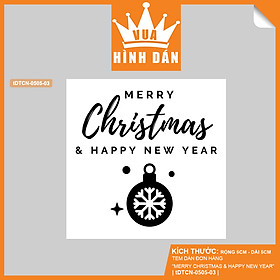 Set 50/100 sticker MERRY CHRISTMAS and HAPPY NEW YEAR (5x5cm) - tem dán chúc mừng sinh nhật, nhãn dán lên hộp quà, gói quà hoặc túi đựng sản phẩm, kiện hàng (4.012)