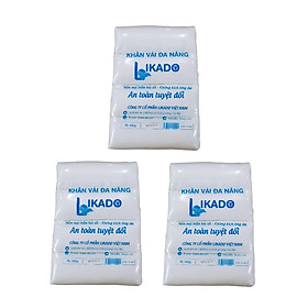 Combo 3 gói khăn vải khô likado dạng cuộn 500g kích thước 18x20cm khoảng