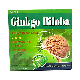 Hoạt huyết dưỡng não Ginkgo Biloba 240mg giúp bổ sung dưỡng chất cho não, tăng cường tuần hoàn máu não - Hộp 100 viên