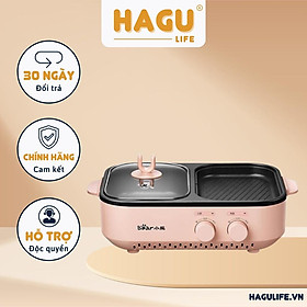 Mua Bếp nướng điện Mini đa năng 2in1 Nồi lẩu nướng 2 ngăn cao cấp - Hàng chính hãng