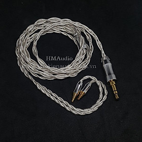 Dây tai nghe đồng mạ bạc OFC 1.2mm tết 4 - Connector Sens IE40 Pro