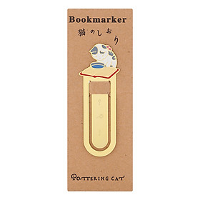 Bookmark Kim Loại Mèo Lười Đọc Sách
