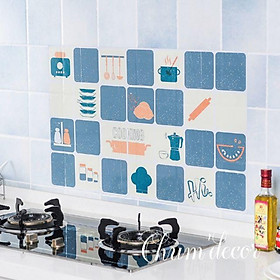 Giấy dán bếp cách nhiệt chống bắn dầu mỡ, trang trí bếp nấu