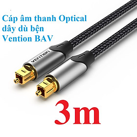 Cáp âm thanh Optical for Audio Cable dây dù đầu hợp kim chống oxi hóa Vention BAVHG -  Hàng chính hãng - 3m