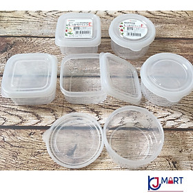 Combo 6 hộp đựng đồ ăn dặm NAKAYA Nhật Bản (3 hộp tròn 180ml + 3 hộp vuông 200ml)