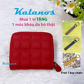 Bóp Ví nữ nhiều ngăn màu đỏ trẻ trung Kalanos KBNU2200-Do, ví nữ cầm tay ngắn nhỏ gọn giá rẻ thời trang