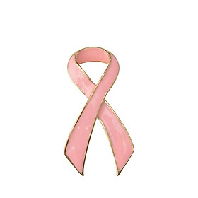 Pink Enamel Breast Cancer Awareness Charity Ribbon Brooch Pin