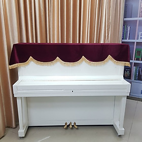 Khăn Phủ Đàn Piano nhung đỏ vải dày mềm mượt 