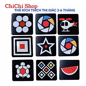 Thẻ Học Thông Minh,Bộ 20 Thẻ Flashcards Kích Thích Thị Giác Cho Bé Từ 3-6 Tháng,Bộ Thẻ Đỏ và Đen Phát Triển Thị Giác