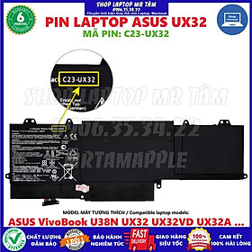 Mua Pin Laptop ASUS UX32 (C23-UX32) - VivoBook U38N UX32 UX32VD UX32A