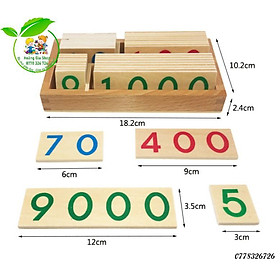 Hộp thẻ số bằng gỗ 1-9000 mini - Mini Wooden Number Cards With Box 1-9000