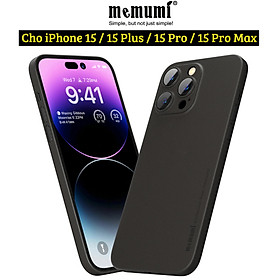 Ốp lưng nhám siêu mỏng 0.3mm cho iPhone 15, 15 Plus, 15 Pro, 15 Pro Max hiệu Memumi Slim - mặt lưng chống trượt, chống bám bẩn - Hàng nhập khẩu