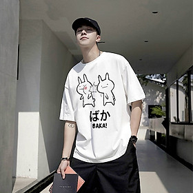 áo thun nam nữ in nhiệt hình icon chữ nhật tay lỡ cổ tròn from rộng ulzzang phong cách hàn quốc cá tính