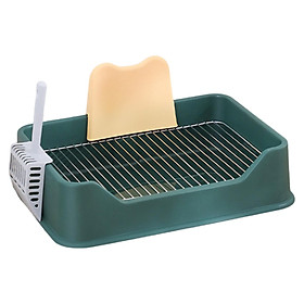 Dog Toilet Litter Tray Puppy Potty Tray Reusable with Baffle Spoon Dog Potty Pan for Indoor Cats Pet Supplies Dog Potty Tray Pet Pee Toilet