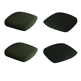 4pcs Chair Seat Cover Dining Room Chair Slipcover for Party Banquet Black/Green