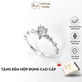 Nhẫn bạc nữ ATJ9032 , Princess ring with stones ANTA Jewelry