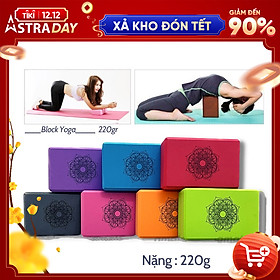 Combo 2 Gạch Tập Yoga In Hoa Mandala- Yoga QG, Chất Liệu EVA Cao Cấp, Giúp Bạn Tập Yoga, Body Weight Tại Nhà (Cùng màu )