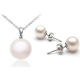 Bộ trang sức inox 2 món ngọc nụ không đen BHB103