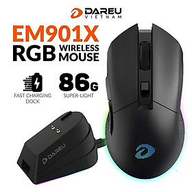 Mua Chuột Gaming không dây Dareu EM901X RGB - SUPERLIGHT  Kèm dock sạc Hàng Chính Hãng